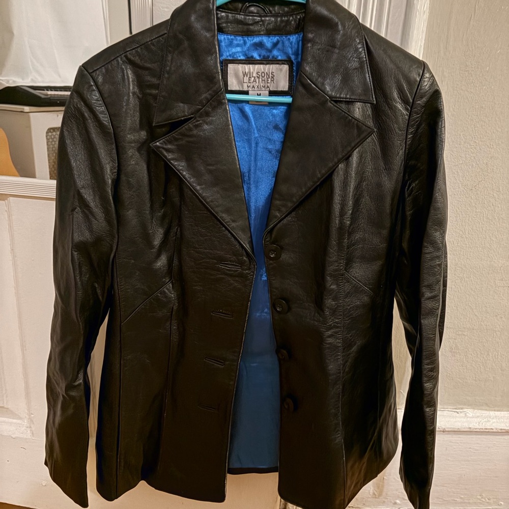 Vintage Black Leather Blazer